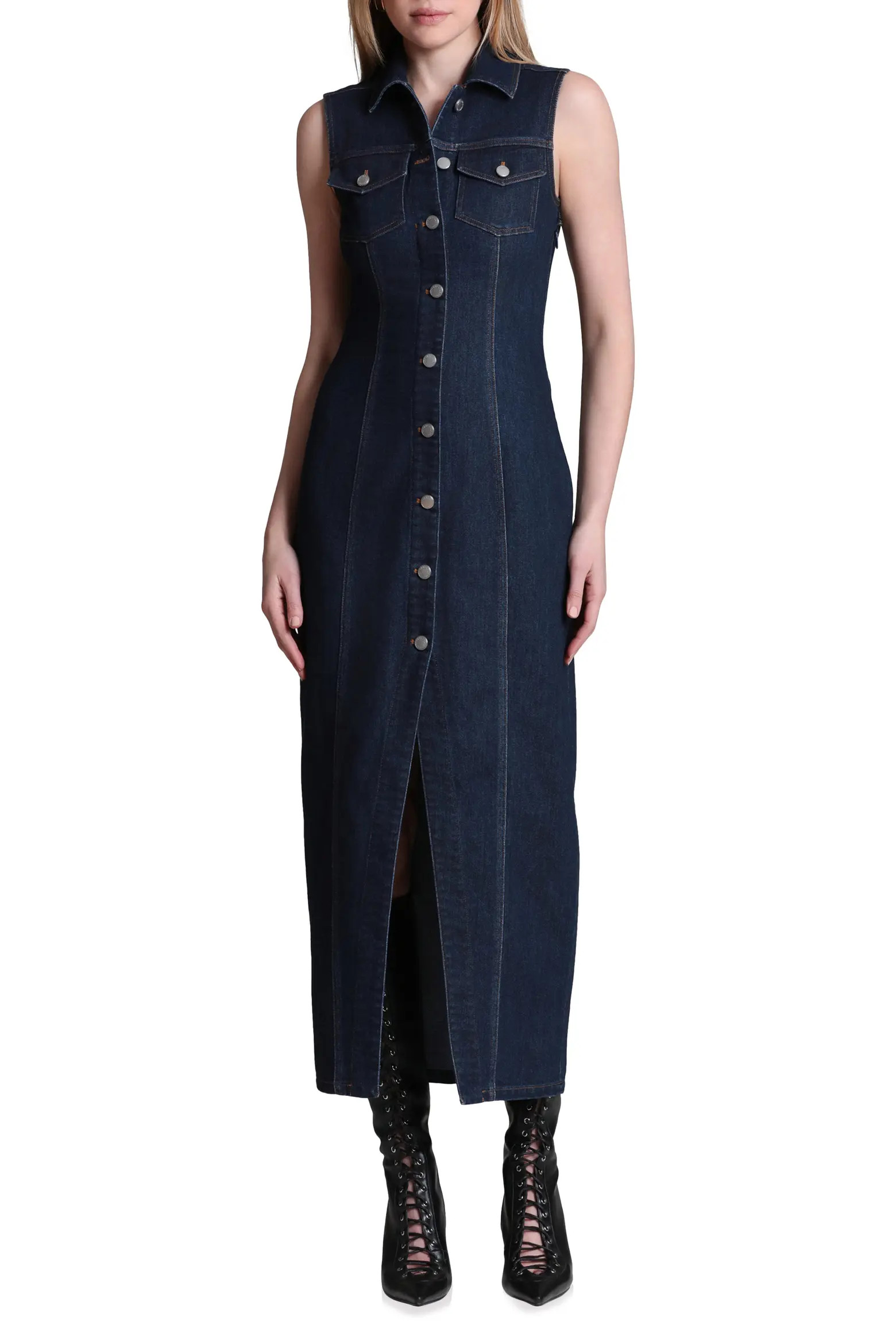 Sleeveless Stretch Denim Dress (Women) | Nordstrom | Nordstrom