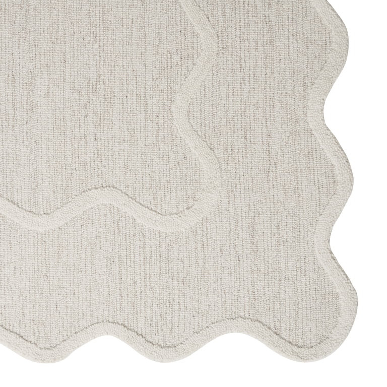 My Texas House Ivory Scallop Wool Indoor Area Rug, 5' x 7' | Walmart (US)