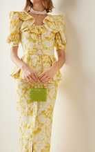 Peplum-Detailed Silk Jacquard Midi Dress | Moda Operandi (Global)