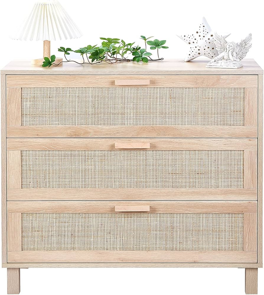 CREATIVELAND 3 Drawer Dresser,Hamilton Rattan Chest of Drawers End Cabinets Storage Corner Bedsid... | Amazon (US)