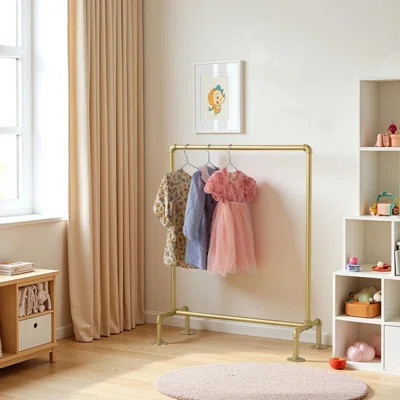 Kids Clothing Rack , Metal Toddler Dress Up Rack For Little Girls, Kids Dress Up Clothes Storage For Coats, Skirts, Dance Costume(Gold) | Wayfair North America