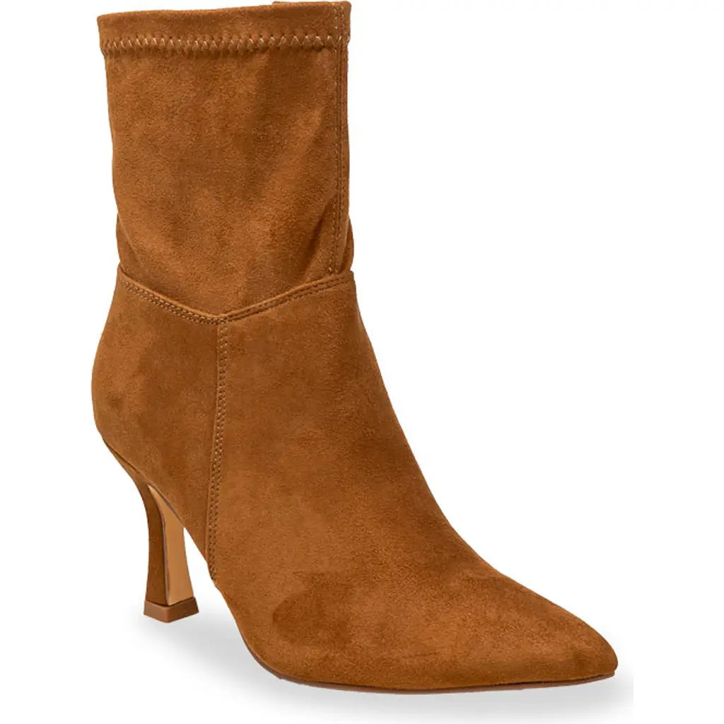 CHASE AND CHLOE Pointed Toe Leather Bootie in Tan Suede at Nordstrom Rack, Size 8.5 | Nordstrom Rack