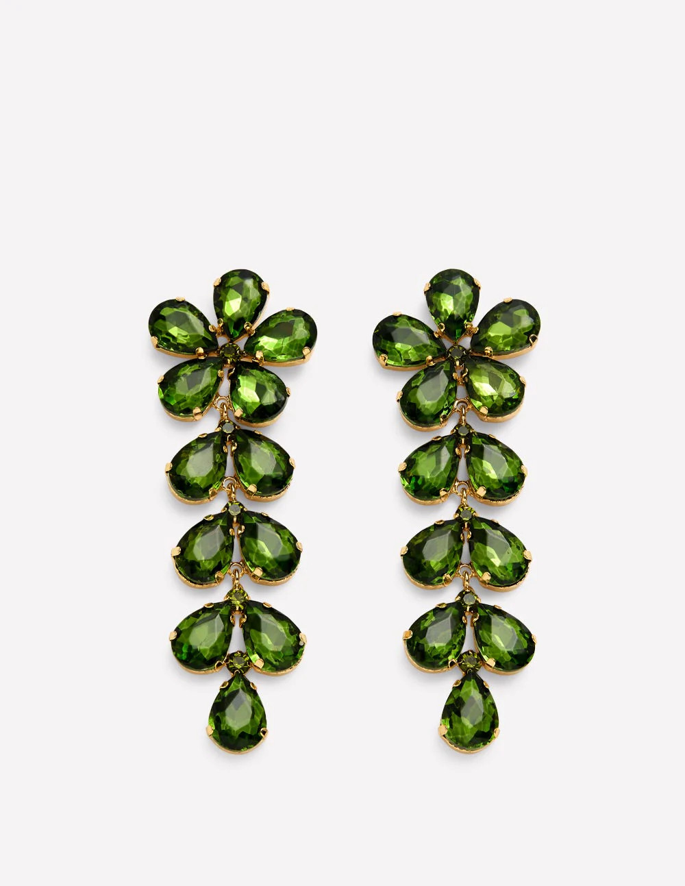 Statement Jewel Drop Earrings-Green | Boden (US)