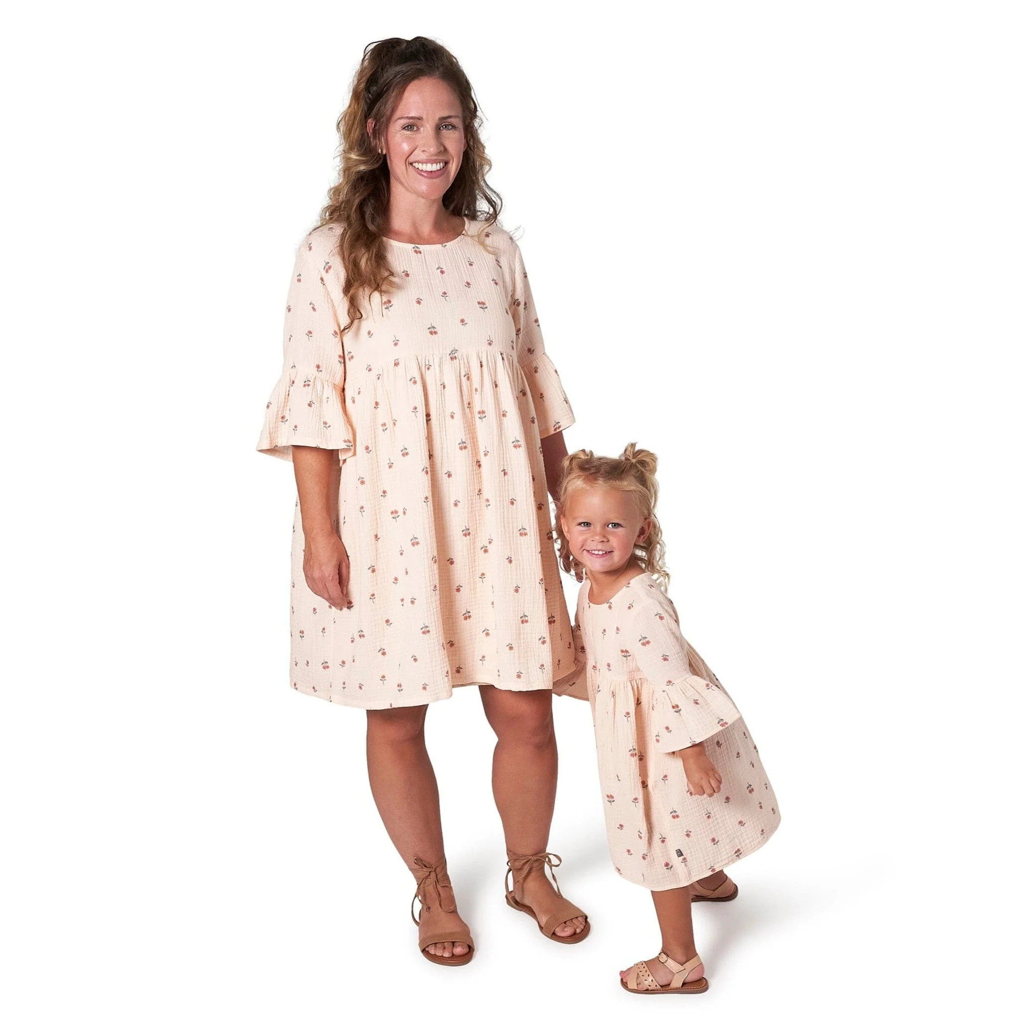 Mommy & Me Light Pink Daisies Gauze Dresses Bundle | Gerber Childrenswear