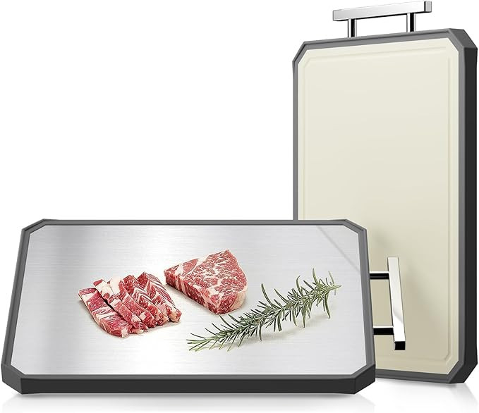 SNOWCLAD Stainless Steel Cutting Board,Double Sided Steel Cutting Board for kitchen,Stainless Ste... | Amazon (US)