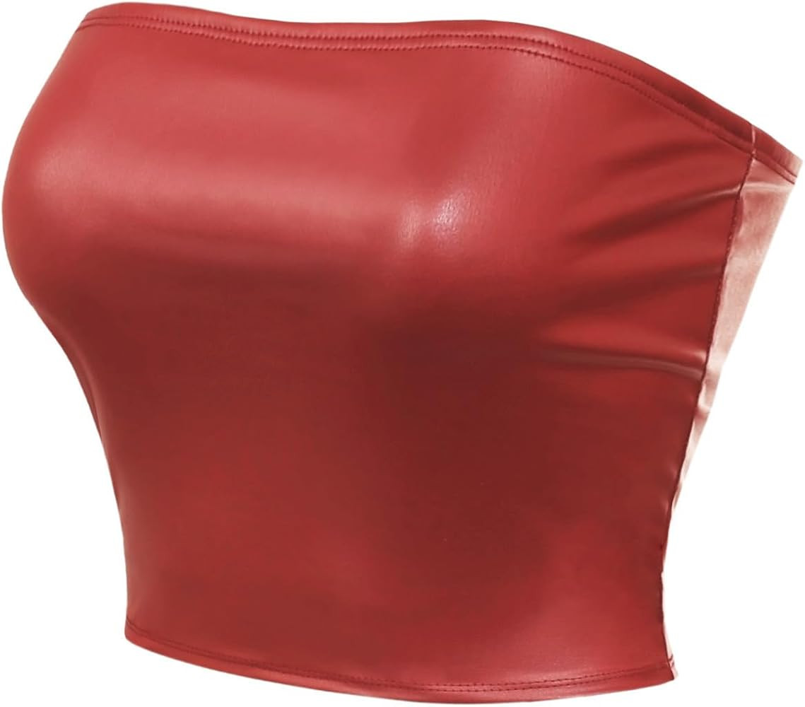 MixMatchy Women's Casual Strapless Print Tube Tops Strapless Sleeveless Bandeau Tops | Amazon (US)