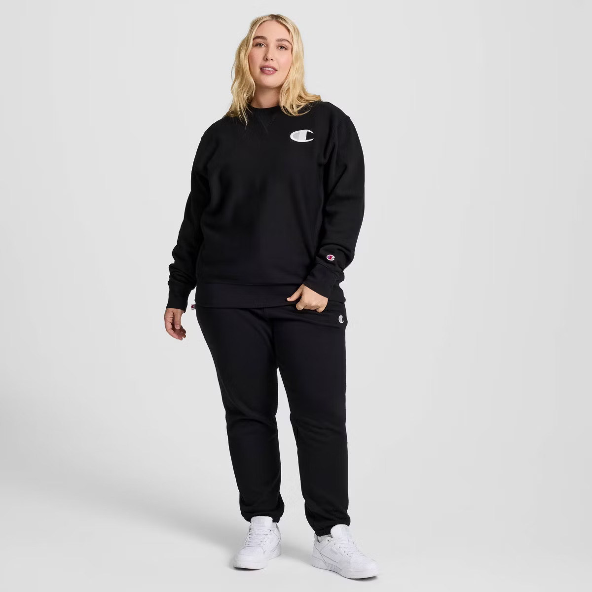 Champion Adult Sizing Iconic Embroidered Crewneck Sweatshirt - Black M | Target
