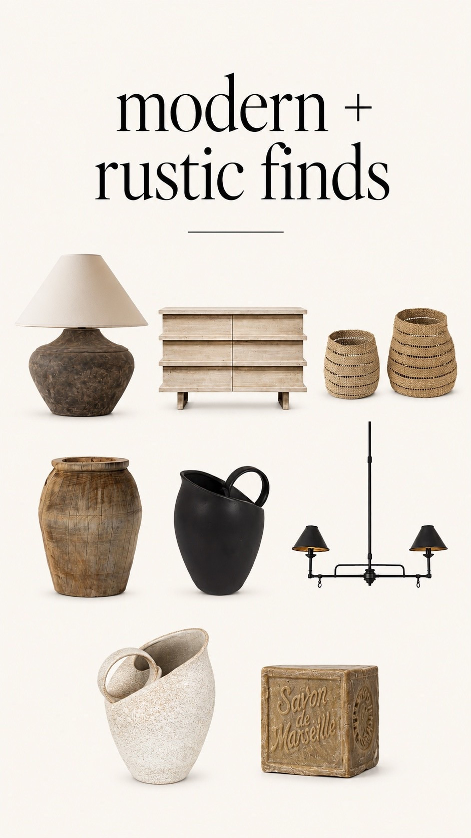 Modern + Rustic Finds

Modern rustic home decor favorites featuring warm wood furniture, rustic lighting, cozy accent chairs, textured decor, timeless home accents, and designer-inspired pieces for a warm, inviting living space.

#LTKHome #LTKSaleAlert