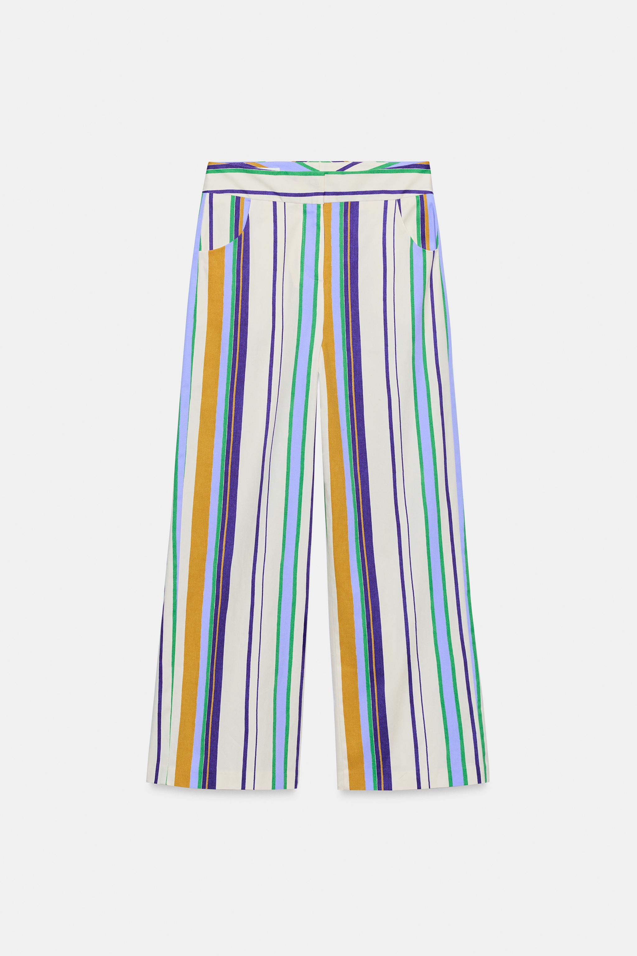 STRIPED STRAIGHT LEG PANTS | Zara US