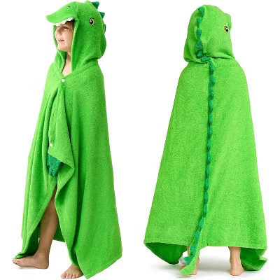 Joyfy Dinosaur Hooded Towel for Kids - Soft 100% Cotton Bath Beach Towel - 30" x 50" for Kids 3-10 Years - Absorbent Swim Towel Poncho for Boys Girls | Target