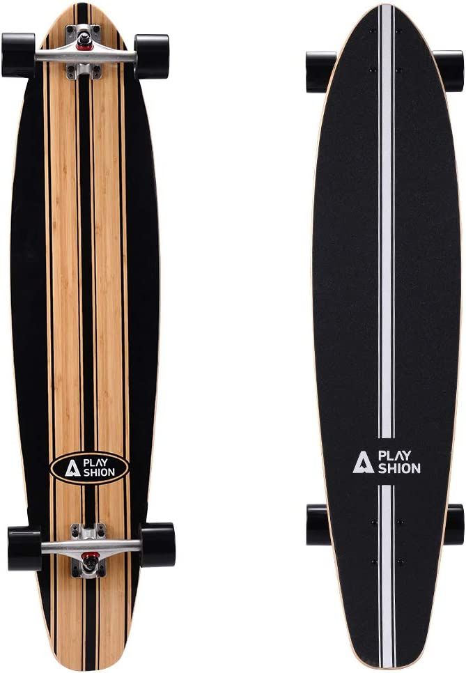 Playshion 42 inch Bamboo Longboard Skateboard Complete Cruiser | Amazon (US)