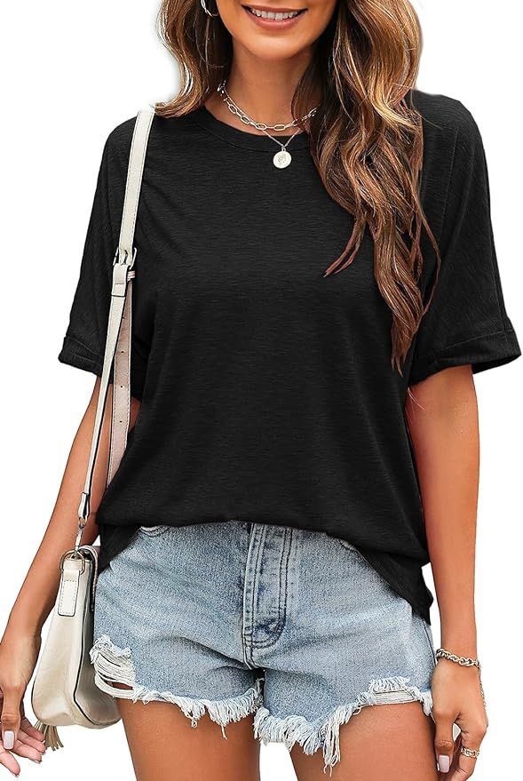 Newchoice Women's Oversized Tshirts Summer Short Sleeve Crewneck Casual Loose Basic Tops | Amazon (US)
