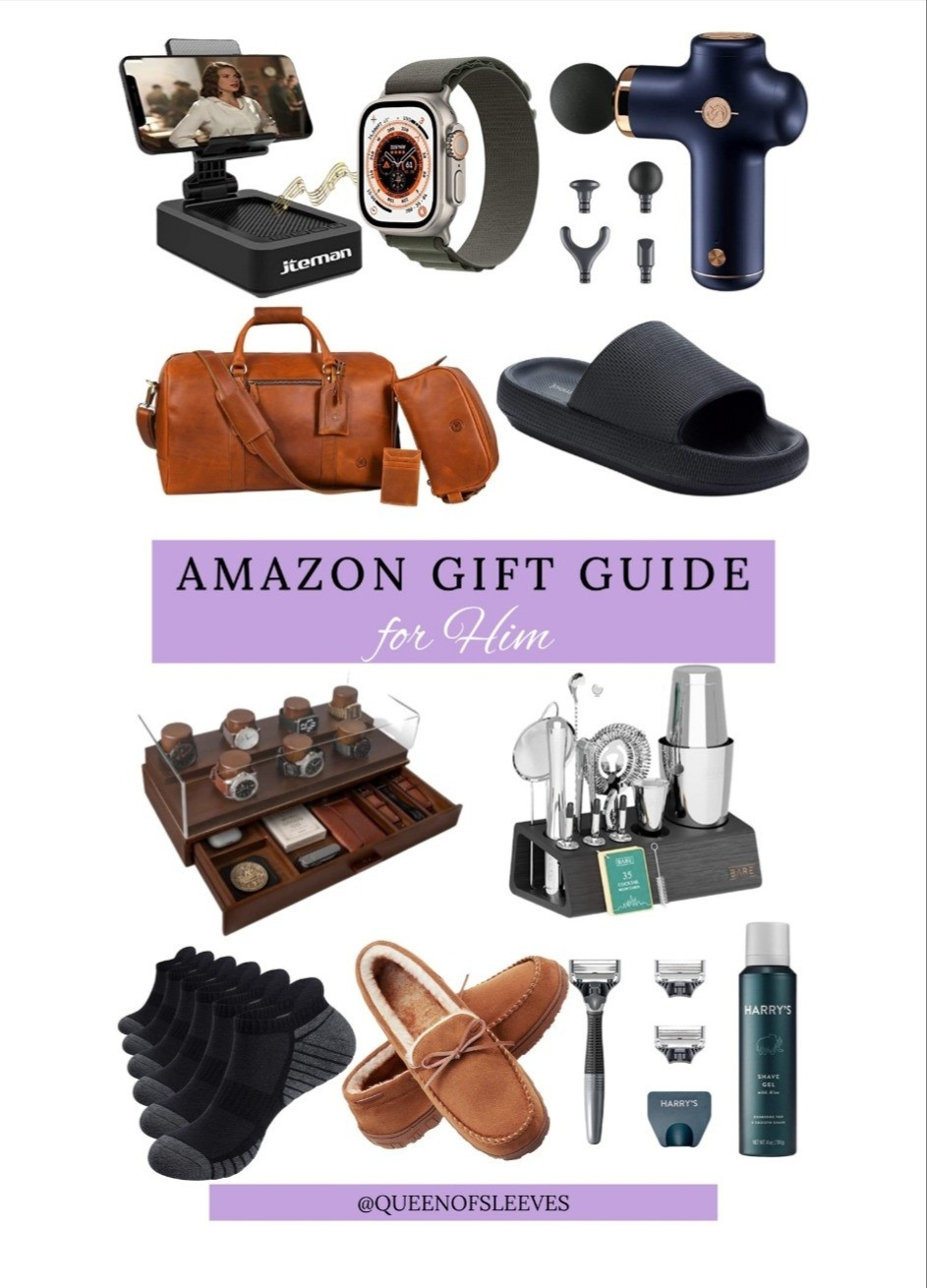 Amazon Gift Ideas for Him! Luggage, men’s slides, men’s gifts, watch box, mixers, Apple Watch, theragun, Bluetooth speakers, men’s slippers

#LTKGiftGuide #LTKHoliday #LTKMens