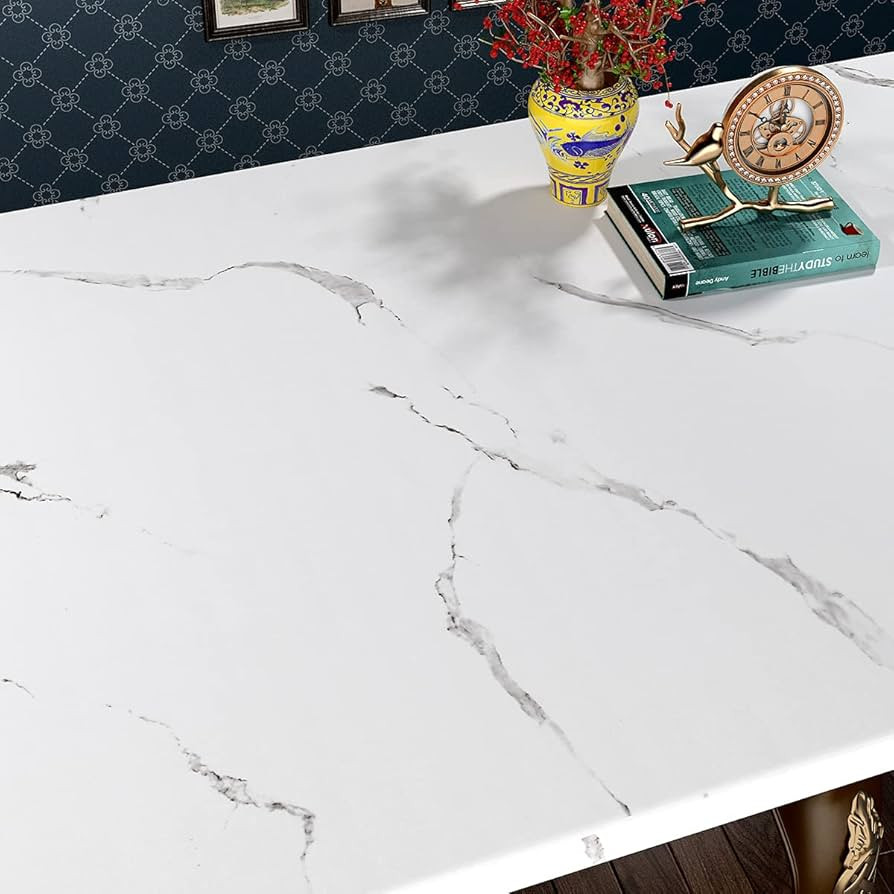 FunStick White Marble Contact Paper for Countertop Paper Peel and Stick Countertops Contact Paper... | Amazon (US)