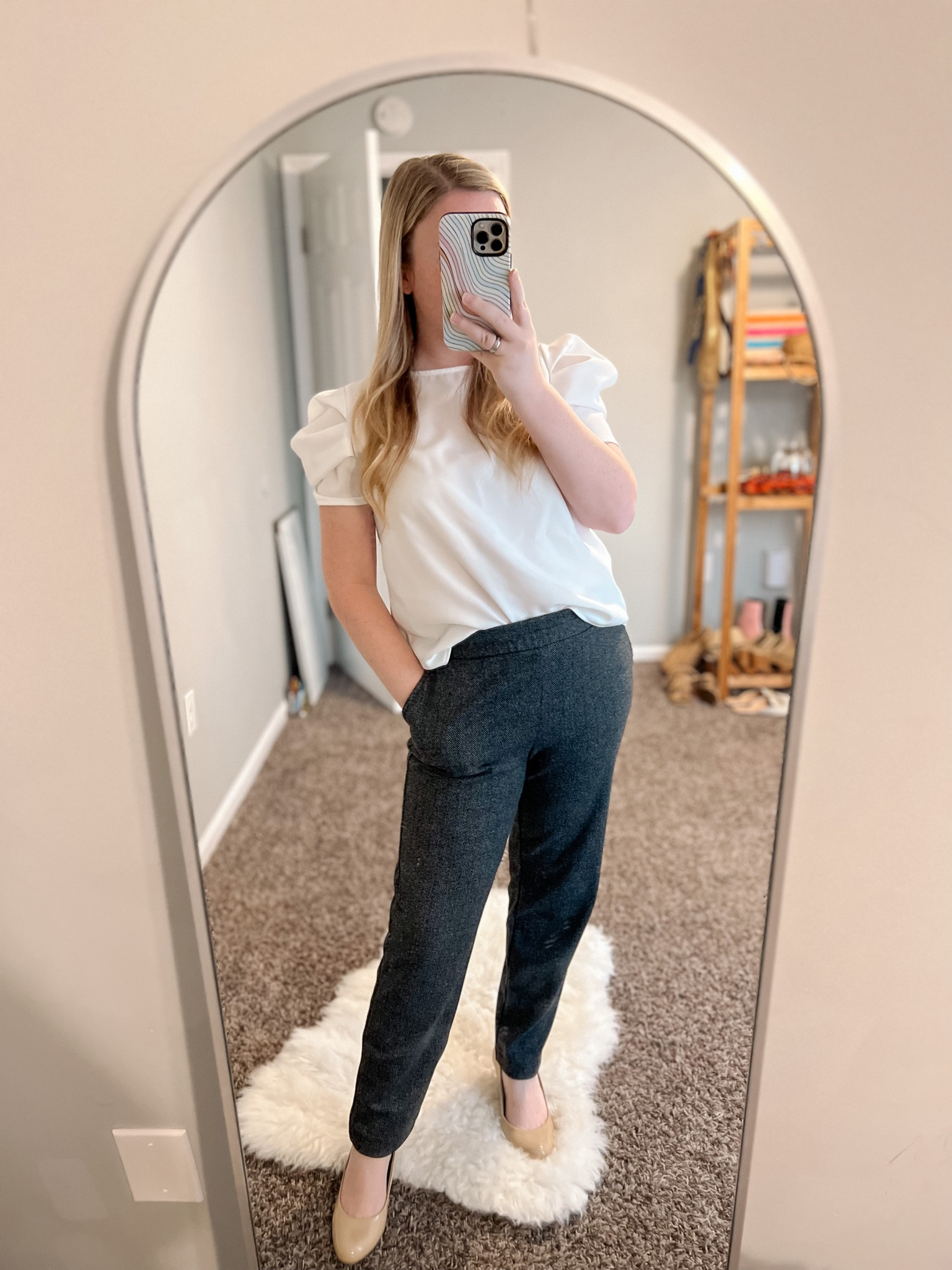 Work outfit featuring the comfiest work pants from Target! Can’t get over the price either! Wearing an XS. I would size down. 

#LTKstyletip #LTKworkwear