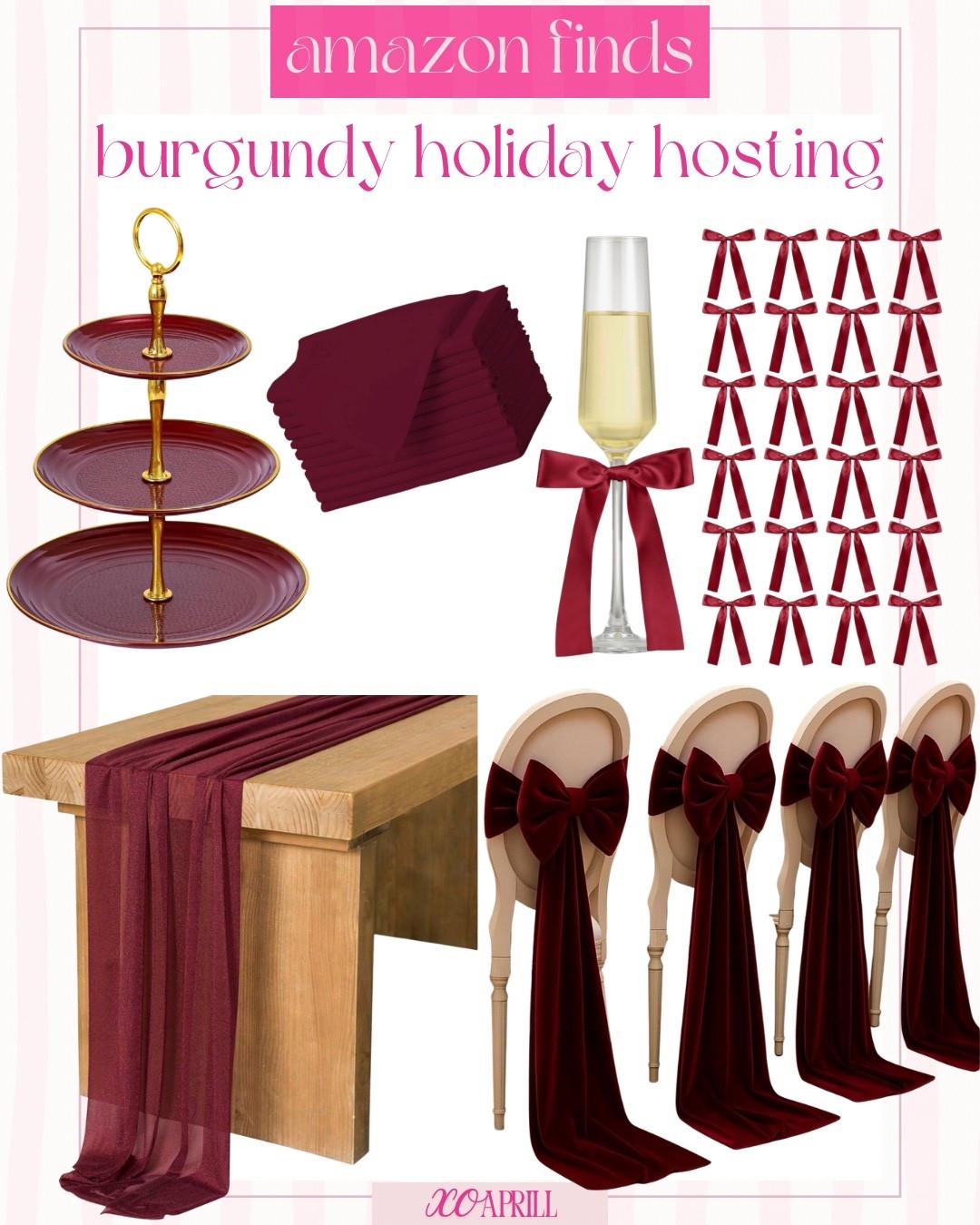 Burgundy holiday hosting decor that can be used for Thanksgiving and Christmas 

#LTKFindsUnder50 #LTKHome #LTKSeasonal