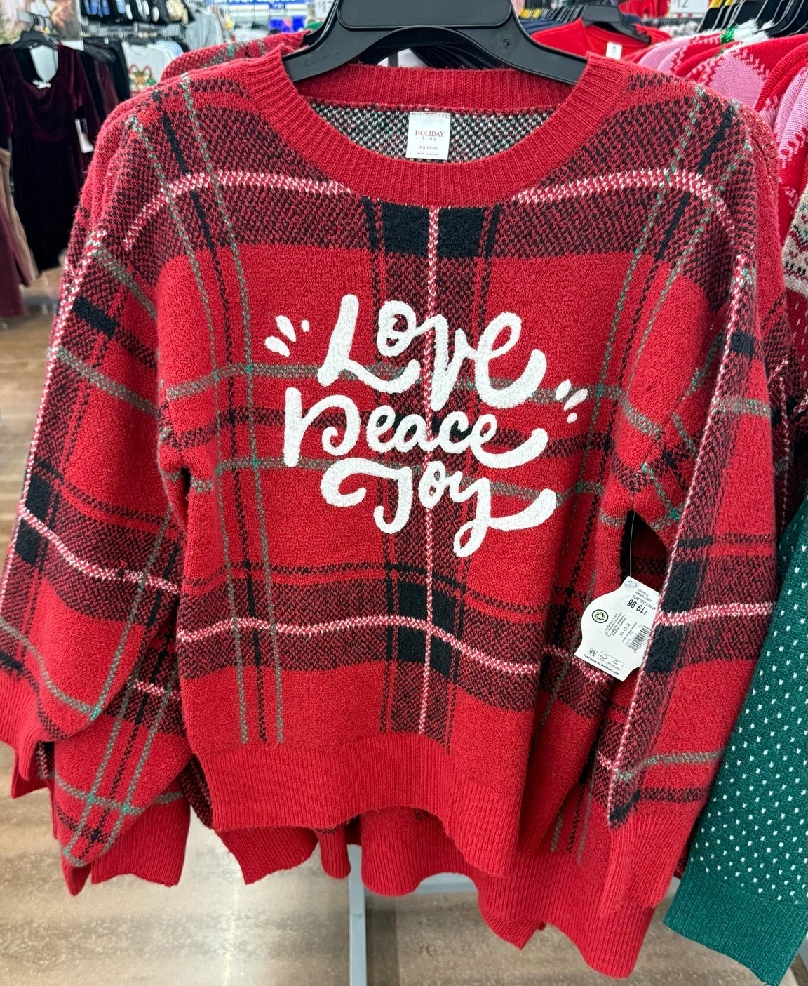 Holiday Time Red Plaid “Love Peace Joy” Christmas Sweater (XXS–3X)

This red plaid Christmas sweater with “Love Peace Joy” lettering is such a feel-good holiday staple. It’s perfect for Christmas parties, school events, or festive family photos, and it ships fast for last-minute holiday outfit needs.

#LTKMidsize #LTKHoliday #LTKPlusSize