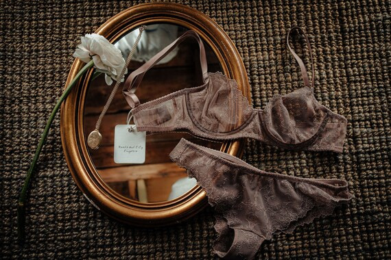 Brown Floral Lingerie Set Sexy Sheer Lingerie Women's - Etsy | Etsy (US)