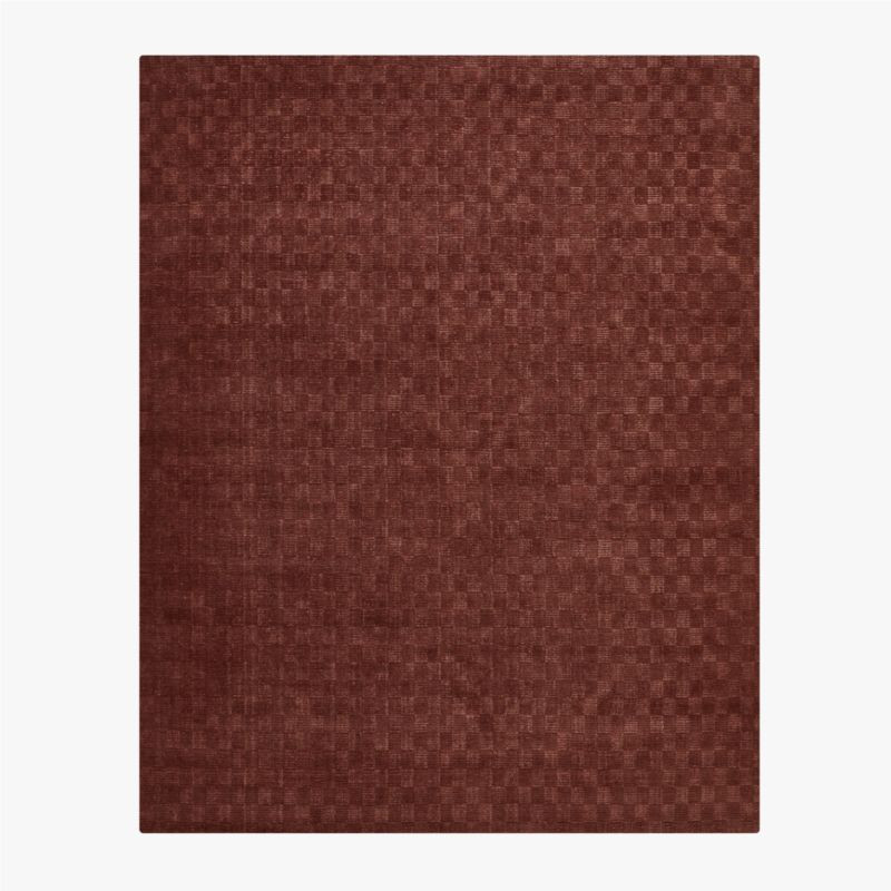 Stassi Sienna Brown Check New Zealand Wool and Jute Area Rug 9'x12' + Reviews | CB2 | CB2