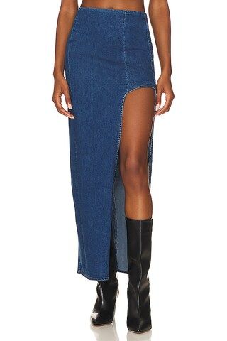 Line & Dot Joey Maxi Skirt in Denim from Revolve.com | Revolve Clothing (Global)