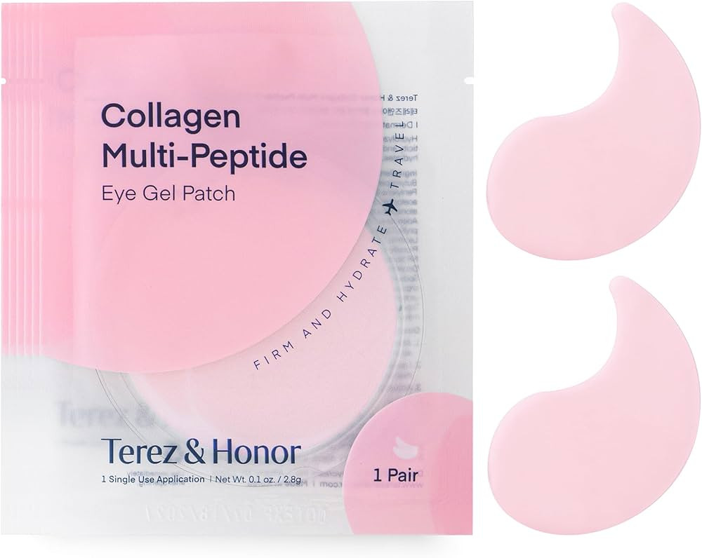 TEREZ & HONOR Peptide Collagen Hydrogel Eye Patches - 6 Pairs Korean Under Eye Masks for Puffy Ey... | Amazon (US)