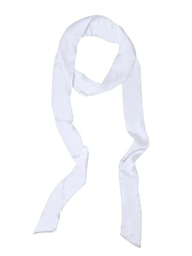 Moketiere Long Neckerchief Solid Color Skinny Scarf for Women - Multifunctional Satin Scarf For Hair Ribbon Handbags Head Scarves Necktie Belt Cosplay Accessory | Amazon (US)