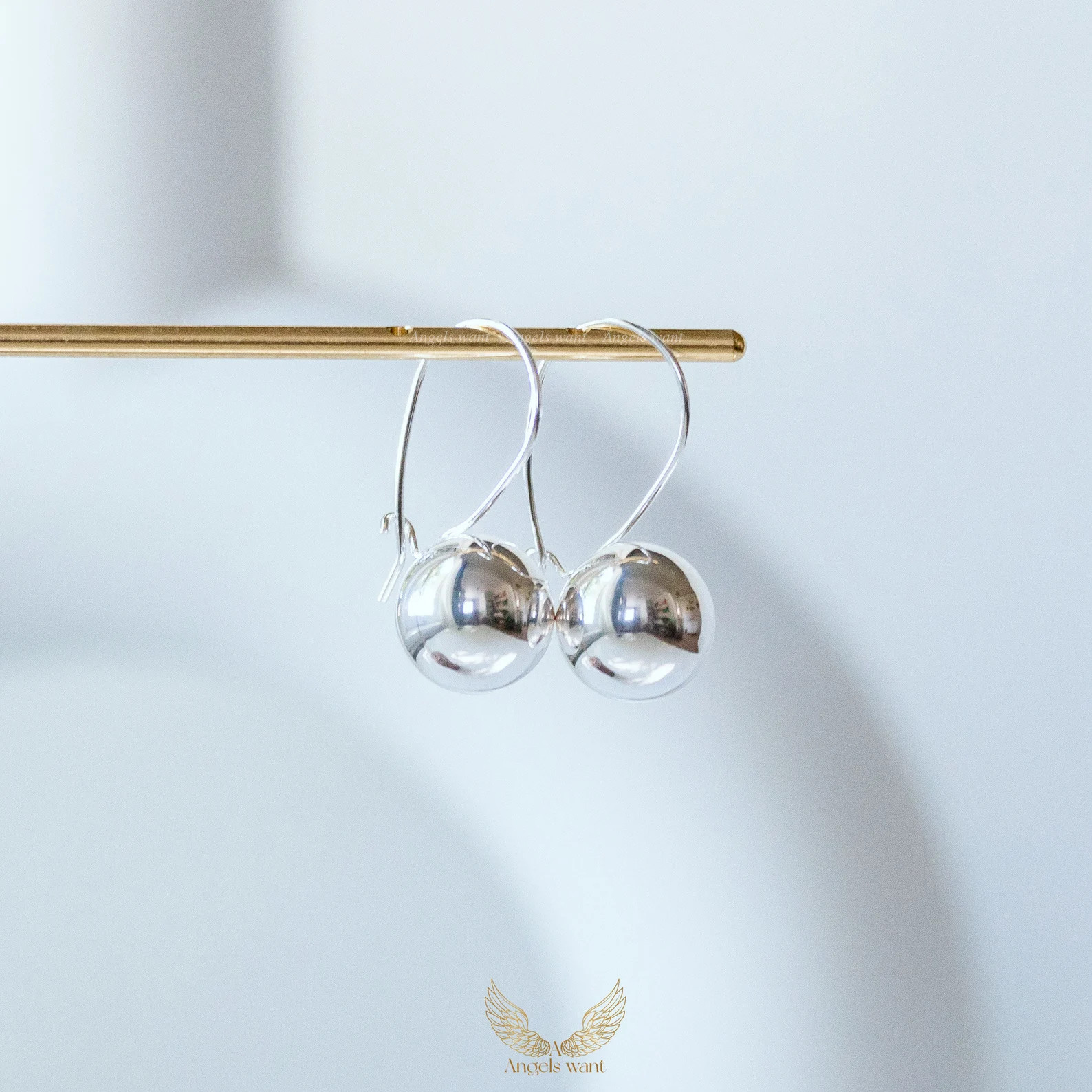 Gold Ball Earrings Ball Drop Earrings Ball Dangle Earrings Contemporary Earrings Trendy Earrings ... | Etsy (US)