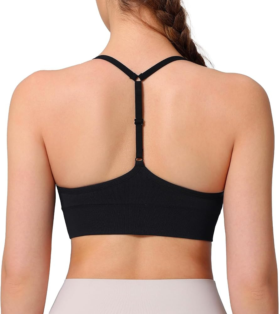 Y Back Adjustable Racerback Straps Sports Bra for Women | Amazon (US)
