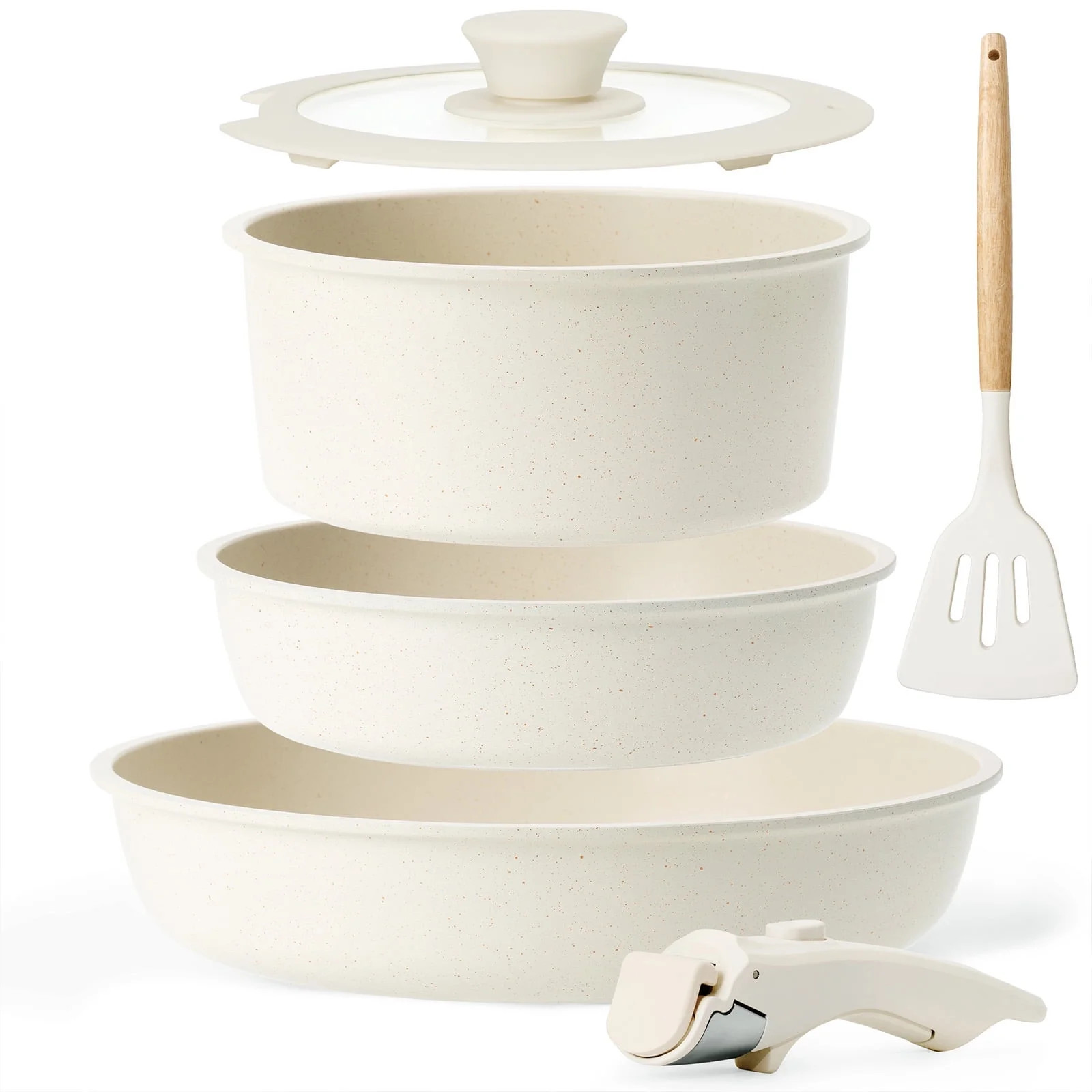 Kikcoin Pots and Pans Set, 6 Pcs Nonstick Pots and Pans with Removable Handle, Space-Saving Cookw... | Walmart (US)