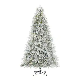 Home Decorators Collection 9 ft Kenwood Fraser Flocked Christmas Tree 21HD10010 - The Home Depot | The Home Depot