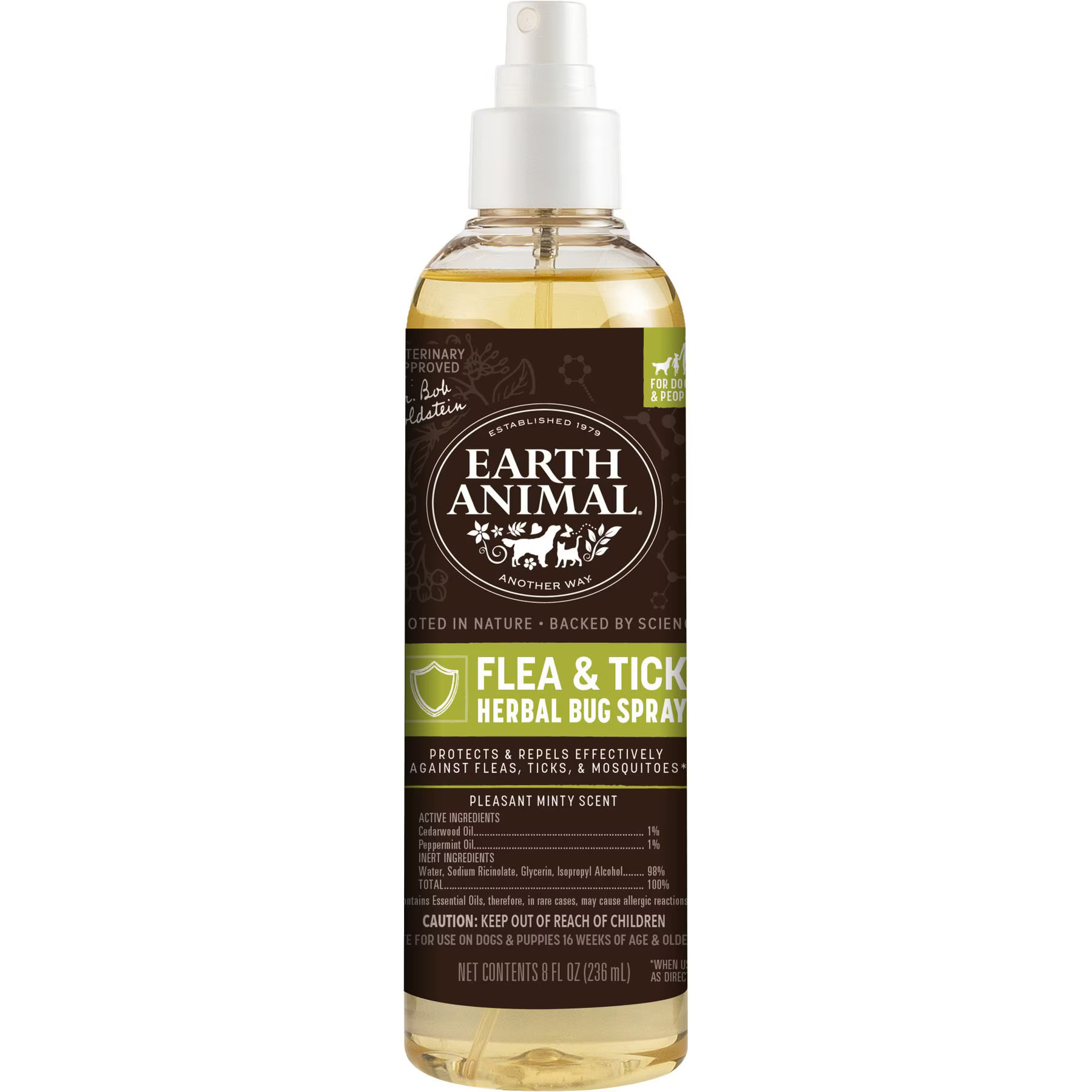 Earth Animal Apothecary Natural Flea & Tick Herbal Bug Spray for Dogs, 8-fl oz bottle | Chewy