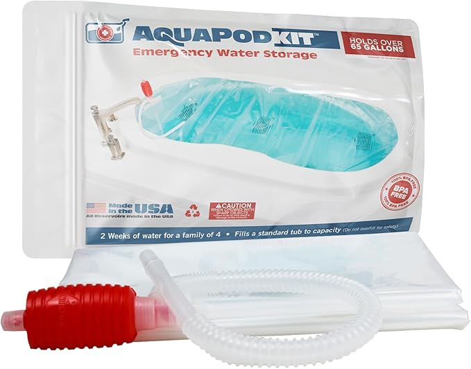 AquaPod Kit 2.0 - Bathtub Bladder BPA free and Made in USA! Water Storage Bladder, Hurricane Surv... | Amazon (US)
