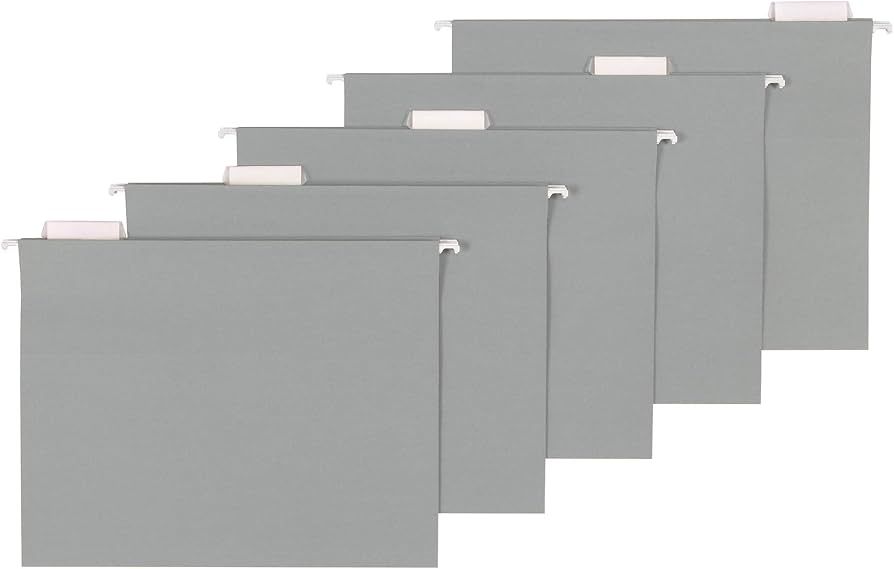 Amazon Basics Hanging File Folders, Letter Size, Gray, 25-Pack | Amazon (US)