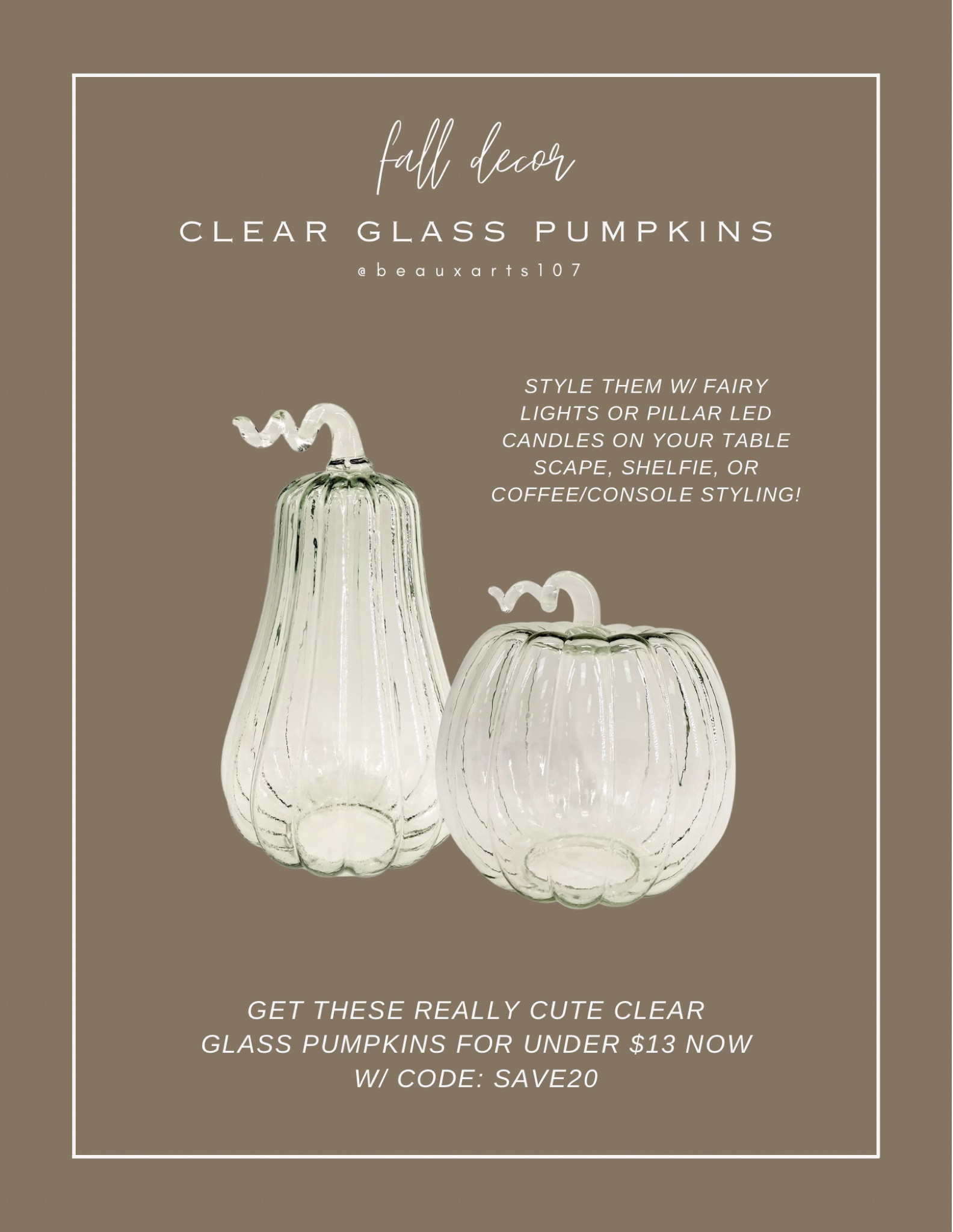 Shop these beautiful clear glass pumpkins on sale for a steal!! 

#LTKSaleAlert #LTKFindsUnder50 #LTKHome