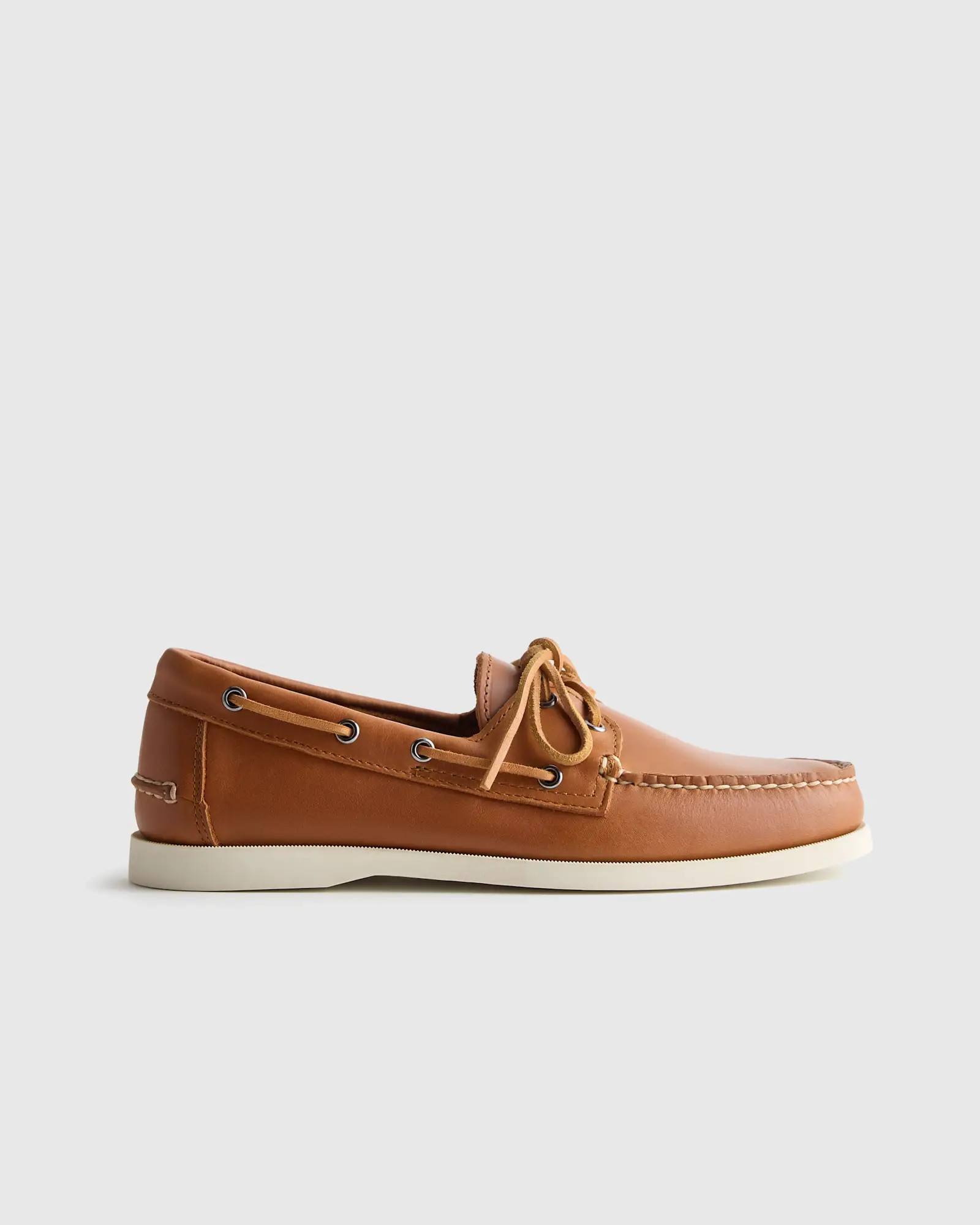 Water Resistant Leather Boat Shoe in Peanut | Quince