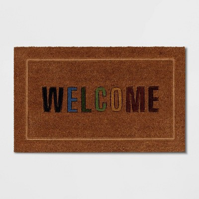1'6"x2'6" 'Welcome' Coir Doormat Multi/Natural - Threshold™ | Target