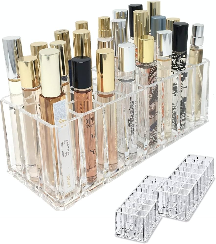 BY ALEGORY Acrylic Rollerball Perfume Organizer Beauty Scent Holder 24 Space Organization Refilla... | Amazon (US)