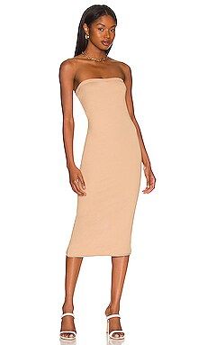 Skin Hestia Strapless Reversible Dress in Heather Grey & Toasted Coconut from Revolve.com | Revolve Clothing (Global)