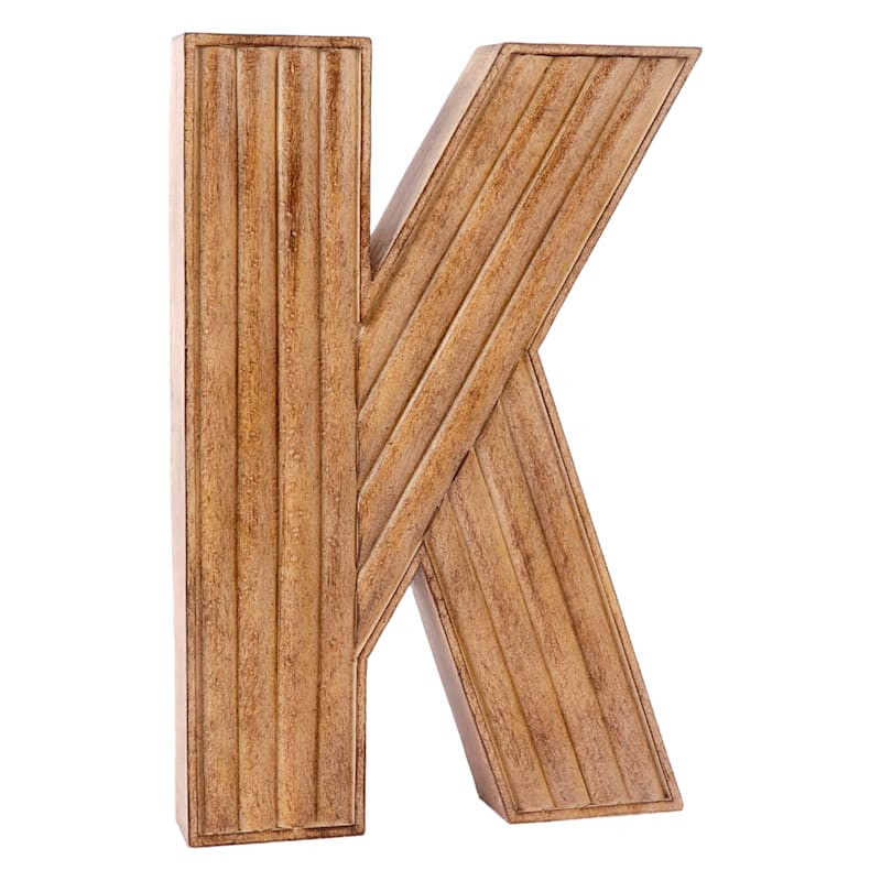 12" Brown Monogram Letter, K | At Home