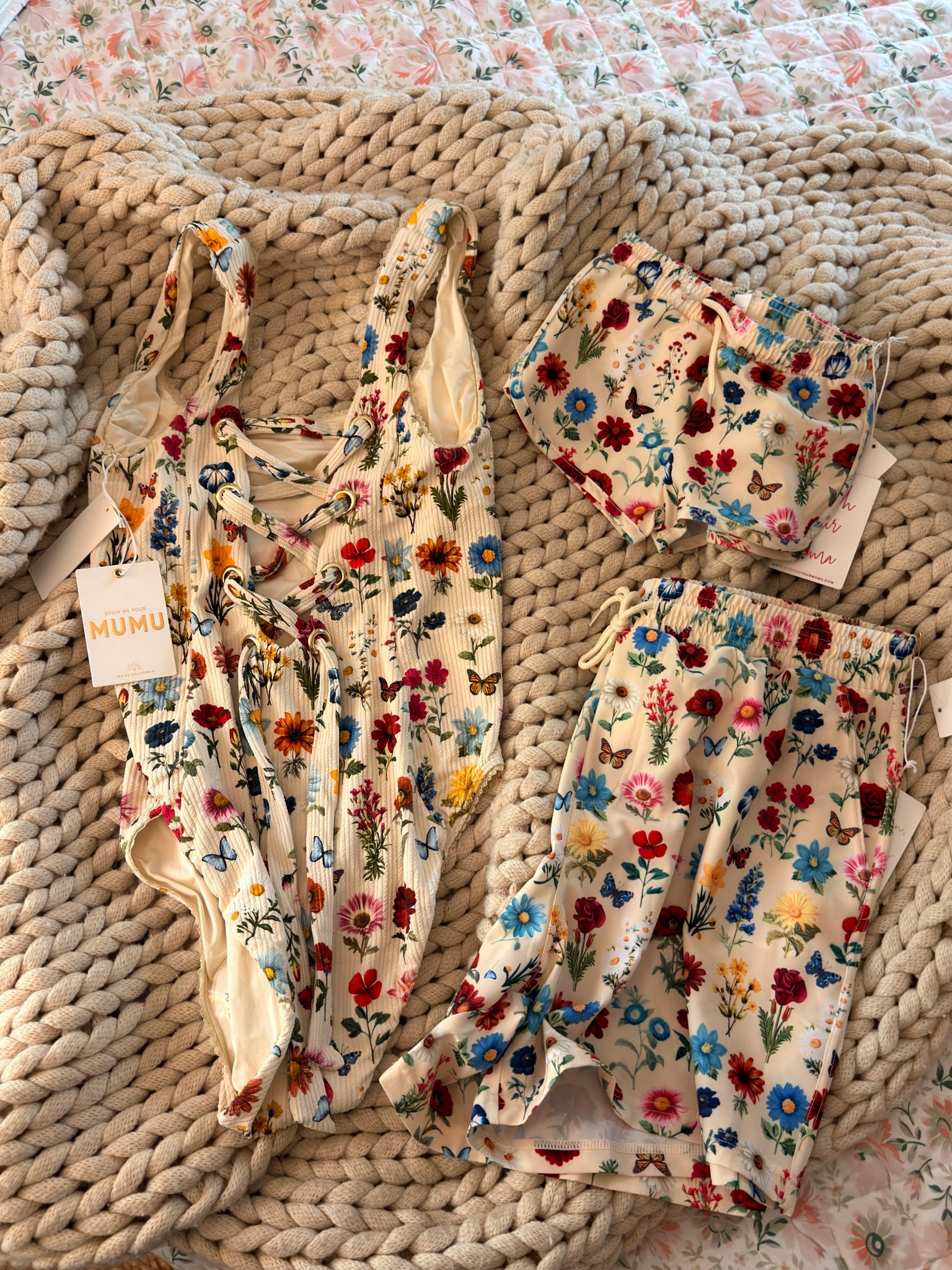 Family matching swimsuits with my boys!