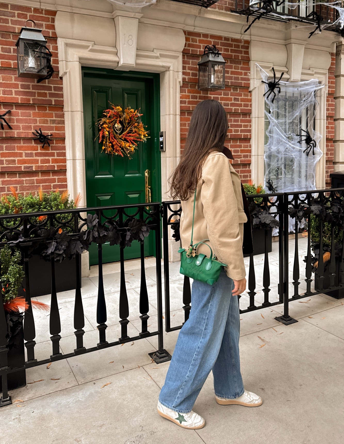 This cozy fall outfit was perfect for checking out all of the halloween decorations around the upper east side! I styled my favorite jeans with a barn jacket, embroidered bag, and my comfiest golden goose sneakers  

#LTKHalloween #LTKStyleTip #LTKSeasonal
