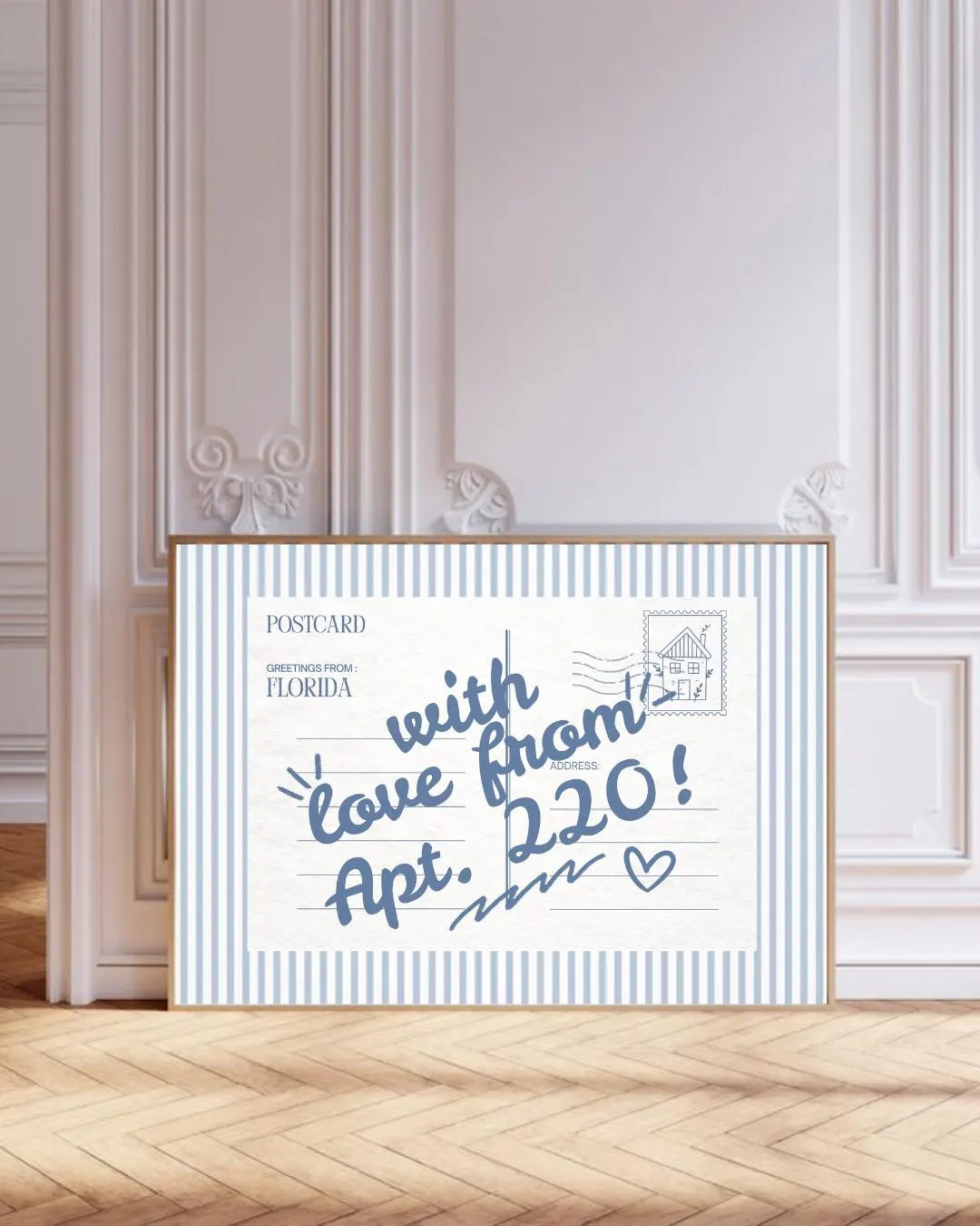 Custom Blue Roommate Postcard Wall Art | Trendy College Apartment Dorm Decor | Bar Cart Decor | M... | Etsy (US)