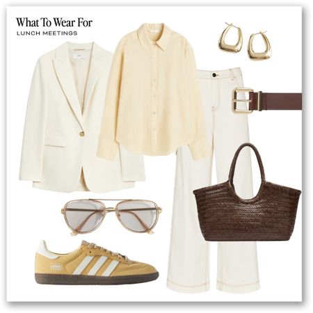 Styling colourful trainers for spring summer 💛 

Workwear, smart casual, linen shirt, yellow trainers, adidas gazelle, brown tote bag, cream jeans, high street fashion, adidas samba 

#LTKspring #LTKworkwear #LTKeurope