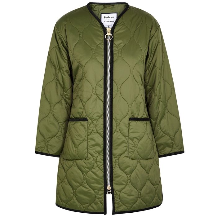 Barbour By ALEXACHUNG Billie Green Quilted Shell Jacket | Harvey Nichols (Global)