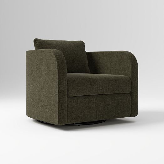 Bacall Curved Swivel Chair | West Elm (US)