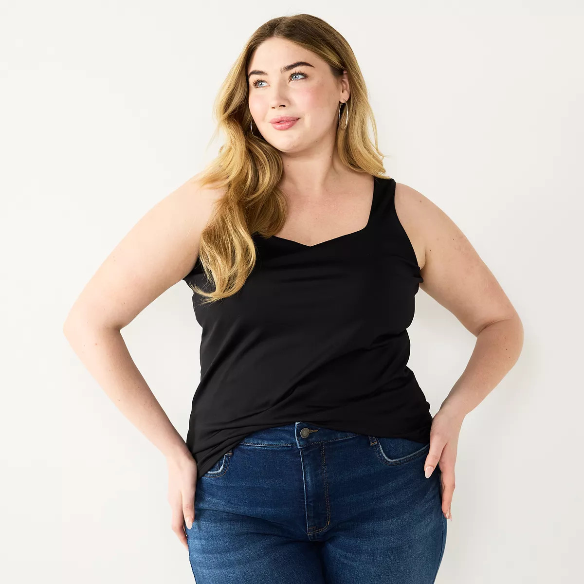 Plus Size Nine West Sculpt Squareneck Tank | Kohl's