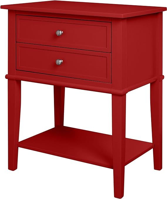 Ameriwood Home Franklin Accent Table with 2 Drawers, Red | Amazon (US)