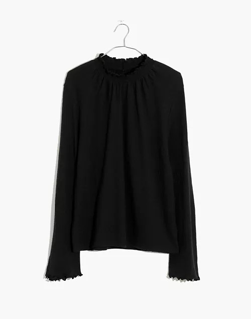 Texture & Thread Ruffled Mockneck Top | Madewell