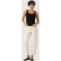 Women's Barrel Leg Jean, Cream, White, Cotton, Size 26" (UK 8)/Regular, Saint + Sofia | Saint + Sofia UK