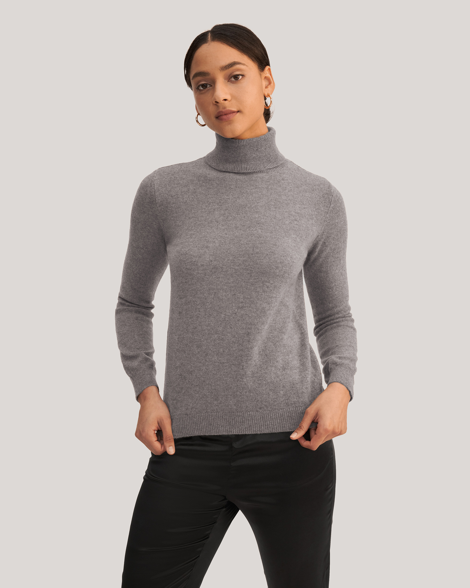 Pure Cashmere Turtleneck Sweater For Women | LilySilk